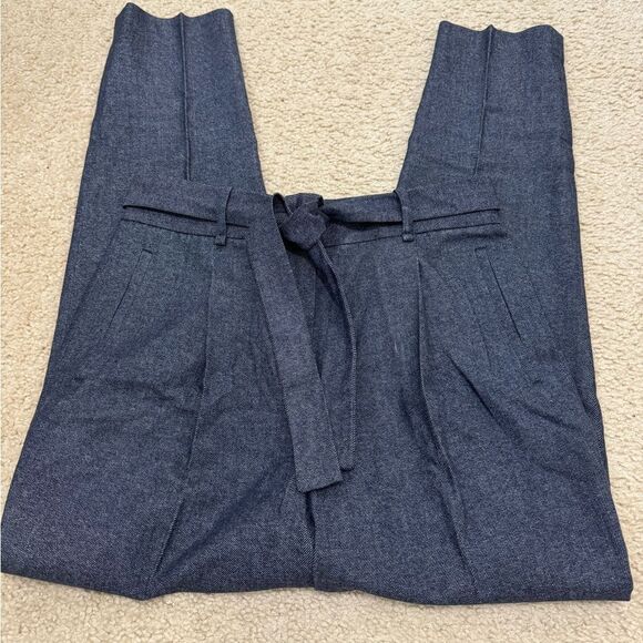 Massimo Dutti Wool Blue Grey Ankle Length High Rise Tapered Pants Sz US 6 EUC - Picture 2 of 14